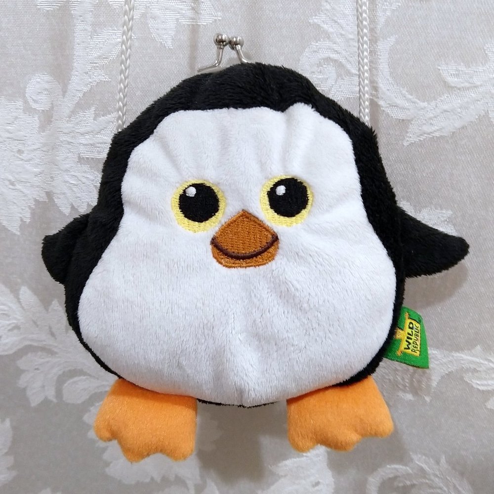 Baby Penguin Clasp Purse Stuffed Animal Bag Adjustable Length Strap Cute Kawaii